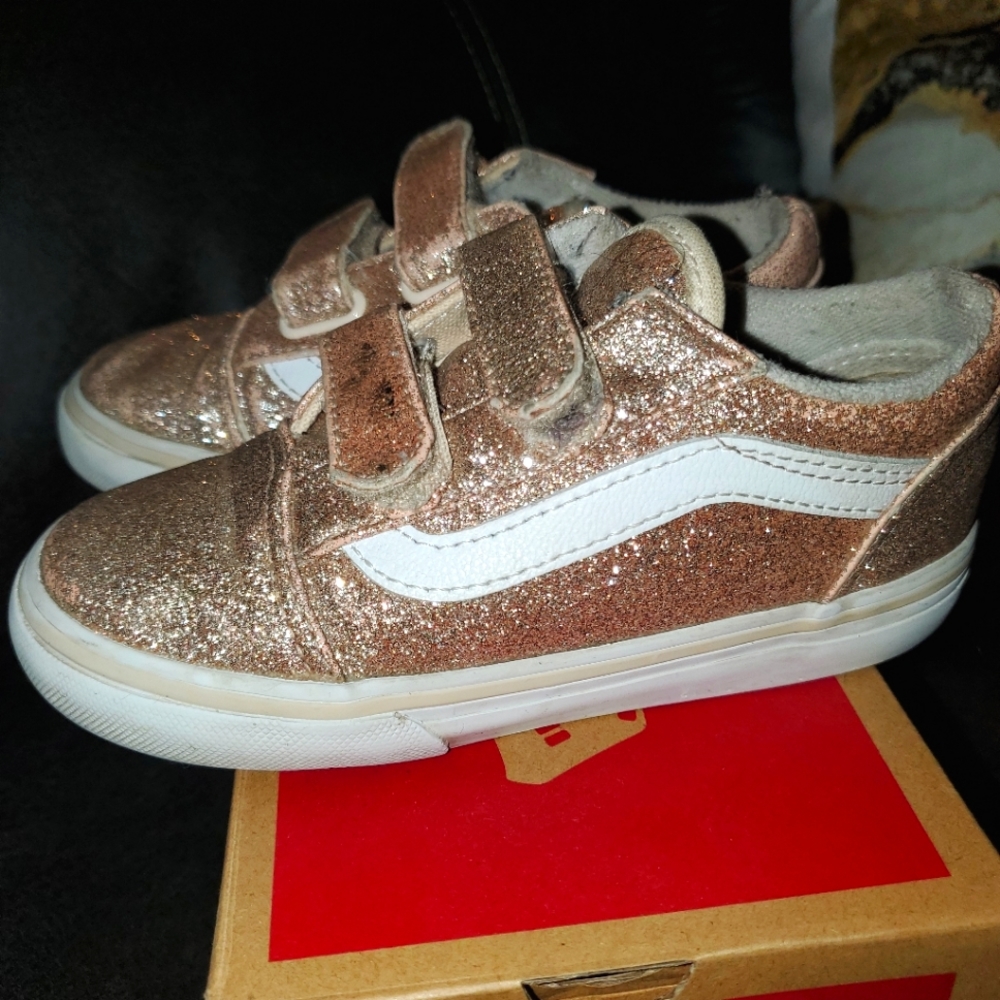 Metallic Rose Gold Vans sz 10 girls